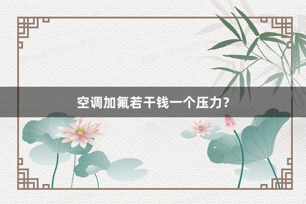 空调加氟若干钱一个压力？